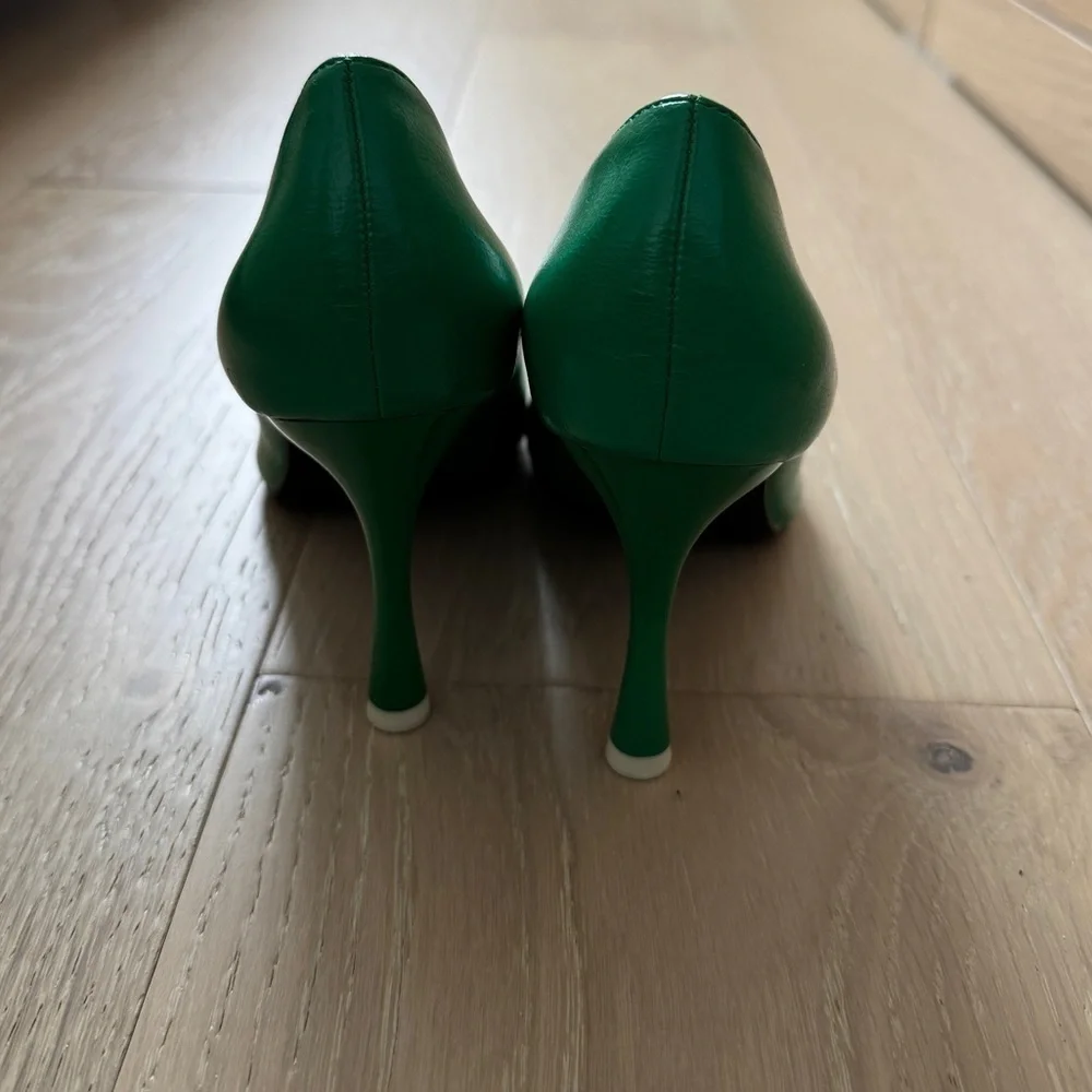 Zara Green Leather Heels - Picture 3 of 6